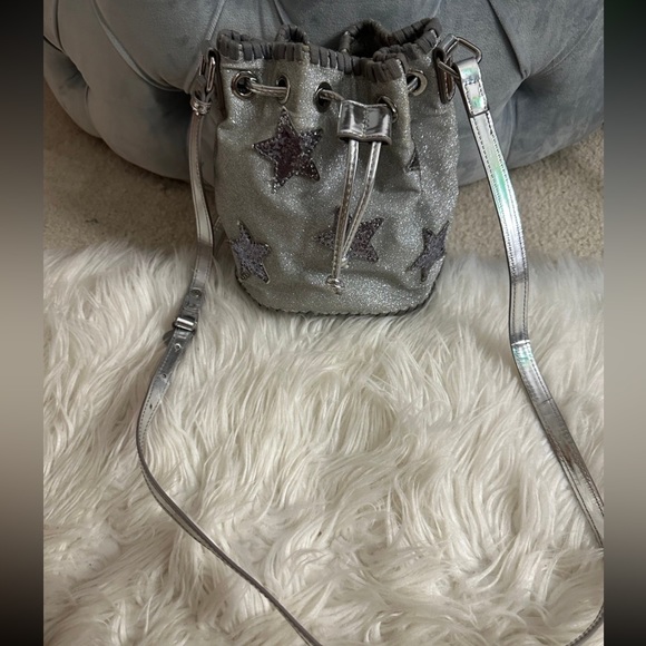Stella Mccartney Star Glitter Bucket Bag In Storm Grey - Picture 5 of 12